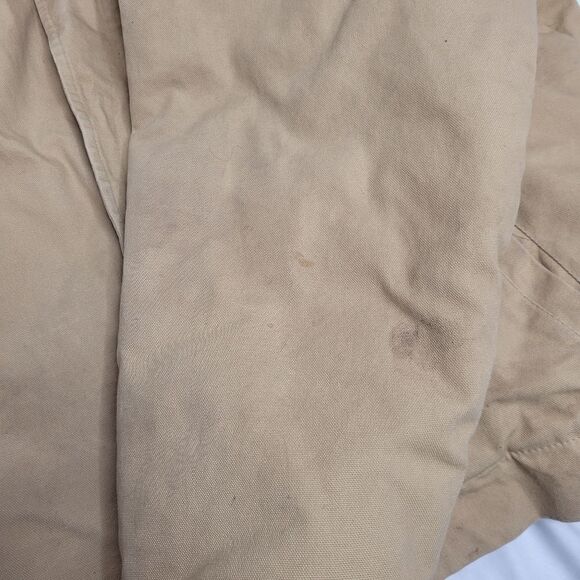 VINTAGE 90s Walls tan canvas work jacket corduroy collar barn coat 2XL TALL - Picture 6 of 12